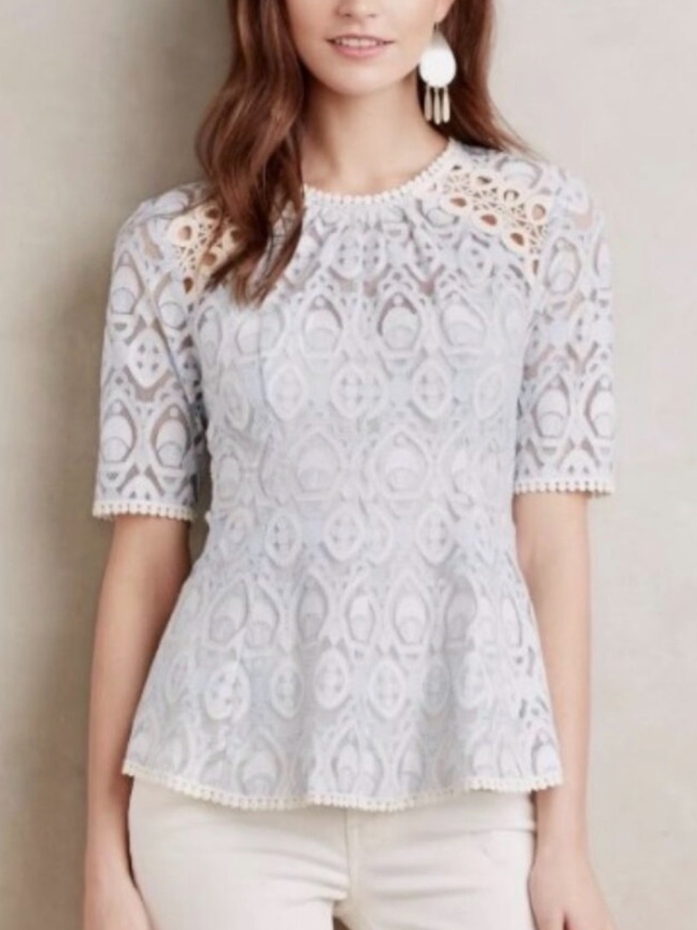 HD in Paris Lace Peplum Top